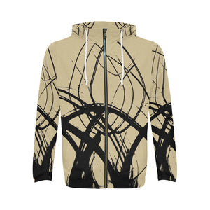 Abstract Dark Light All Over Print Full Zip Hoodie