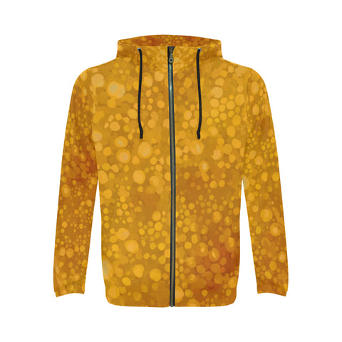 Harvest Gold All Over Print Full Zip Hoodie